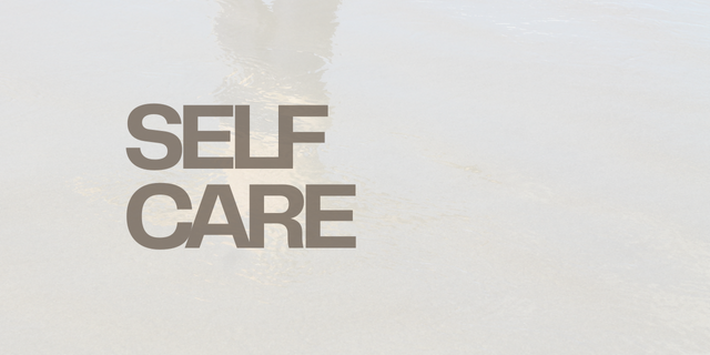 an image with the words self care