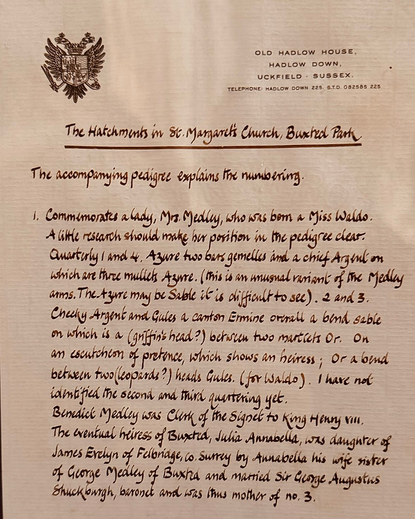 St Margaret's Buxted. Hatchments