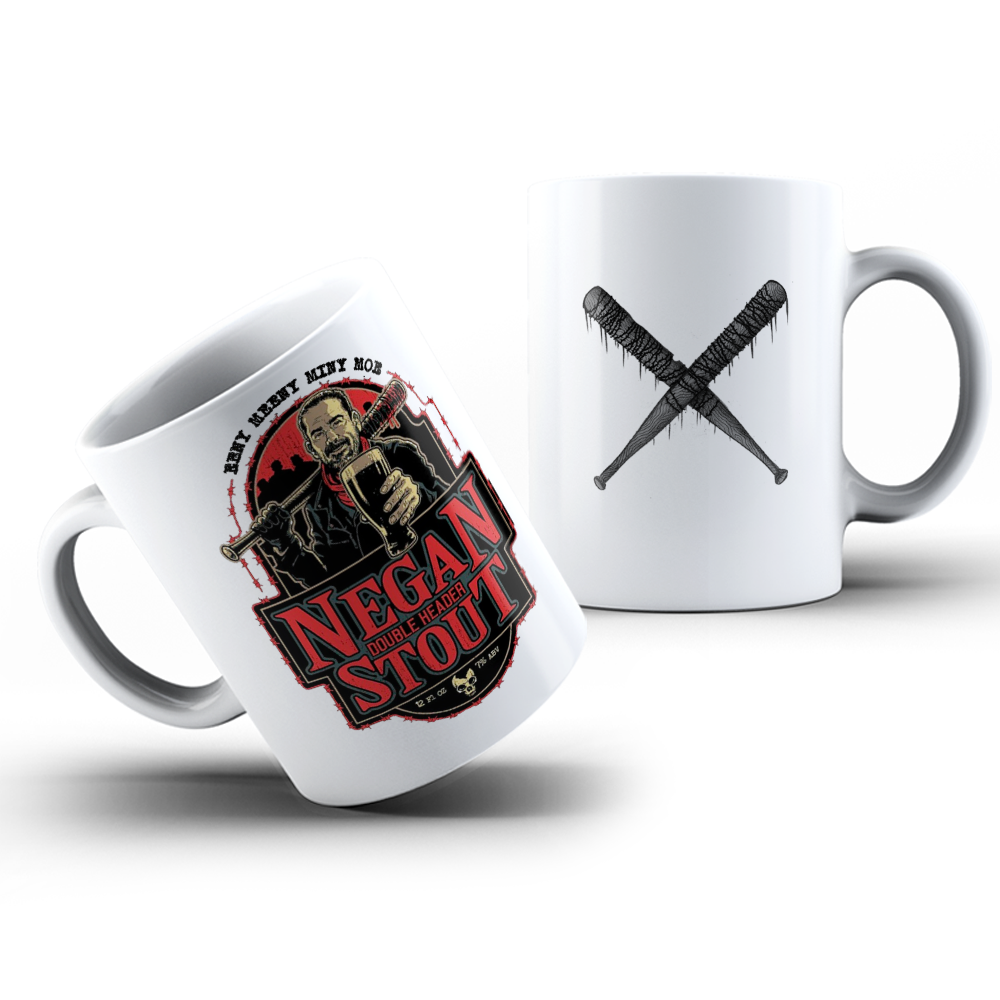 Negan Stout e Lucille - The Walking Dead - Caneca Branca