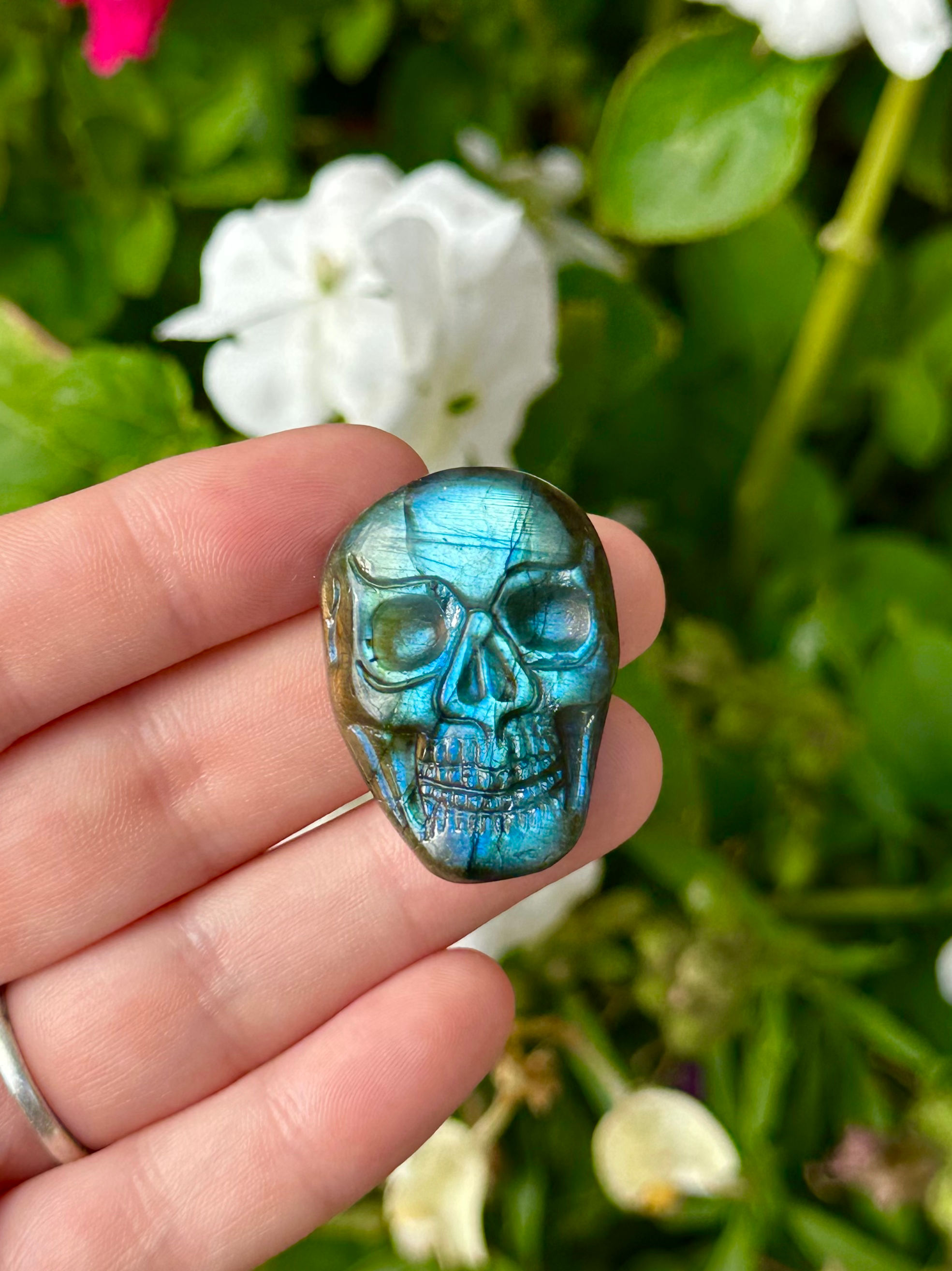 Labradorite skull