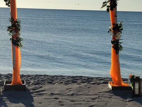 Hawaiian Orange Beach Wedding Or Vow Renewal Ceremony