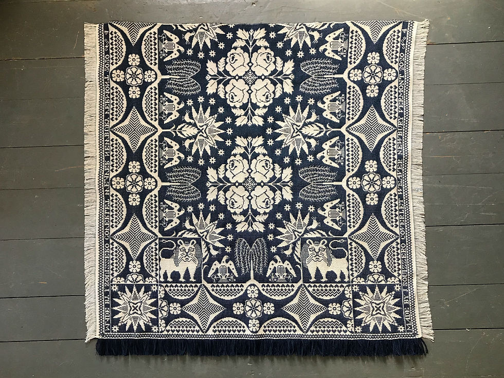 Thumbnail: Figured Quarter Coverlet—Campbell's Rose and Stars