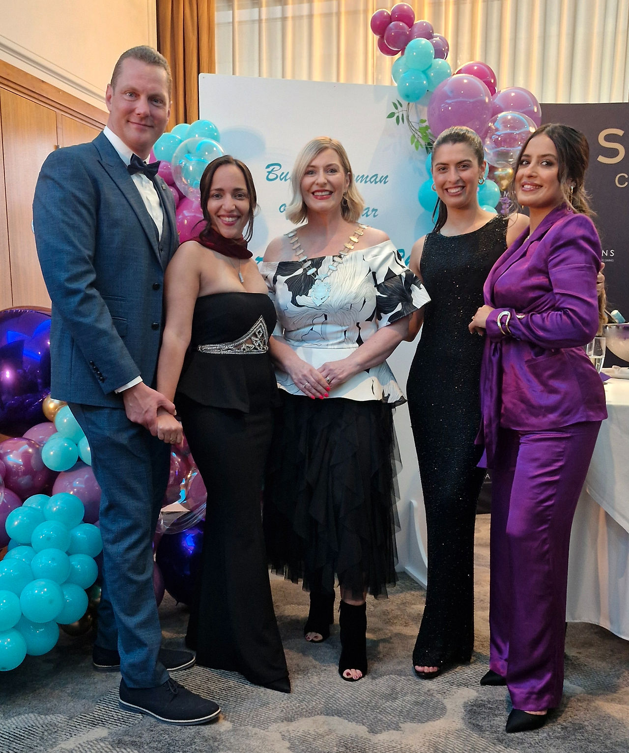Michele Roys Network Ireland Limerick Awards finalist Savoy Hotel with Network Ireland Chairperson Karen and sisters Dani and Danielle