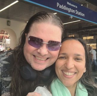 Michele Roys and her friend in London
