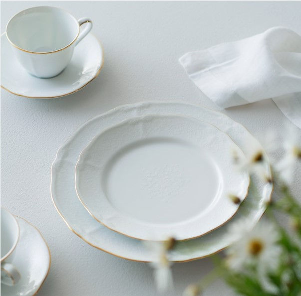 Miniatura: Xicaras de Café com Pires p/ 2 Pessoas, Noritake - Princess Bouquet Gold 