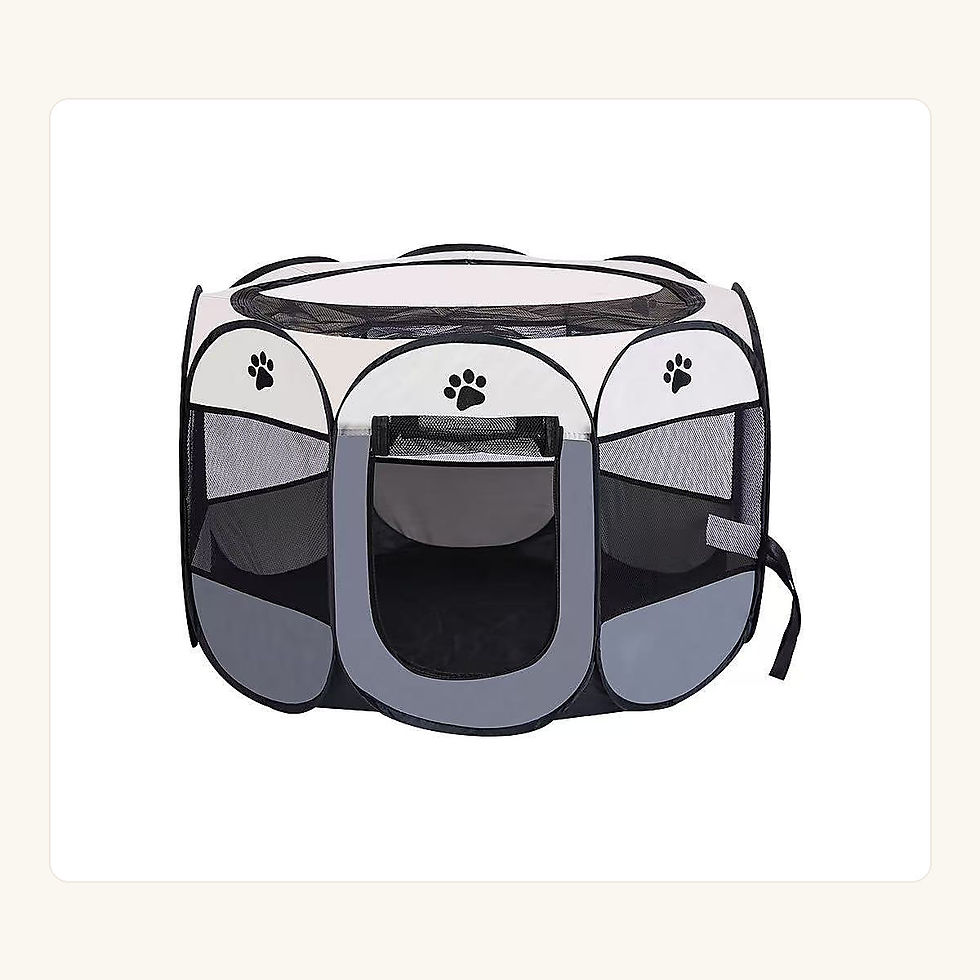 Thumbnail: Cream gray foldable pet playpen