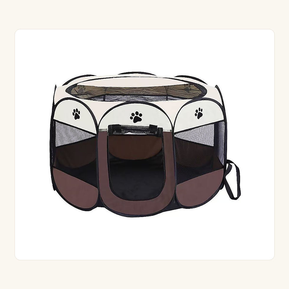 Thumbnail: Cream coffee foldable pet playpen