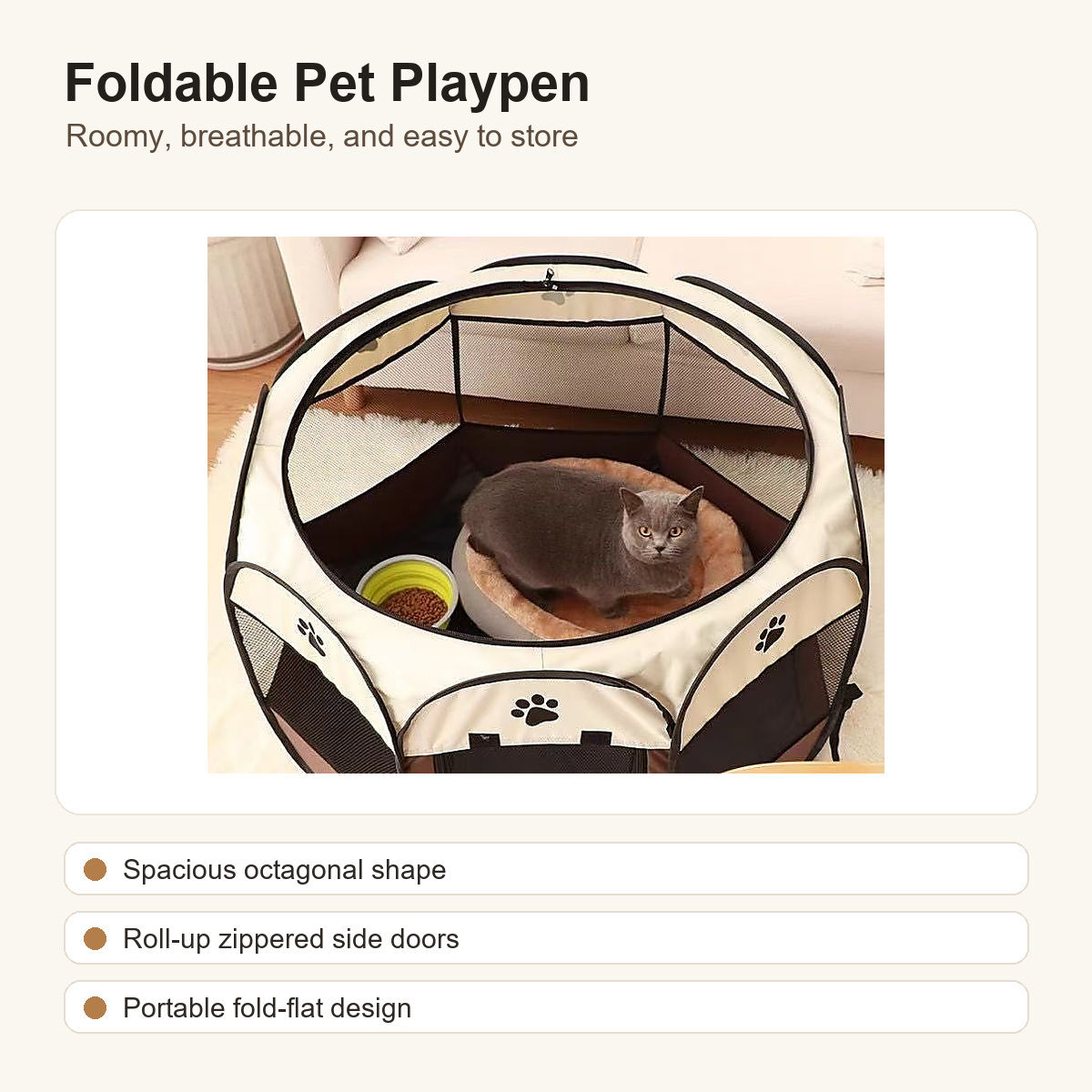 Foldable Pet Playpen main image