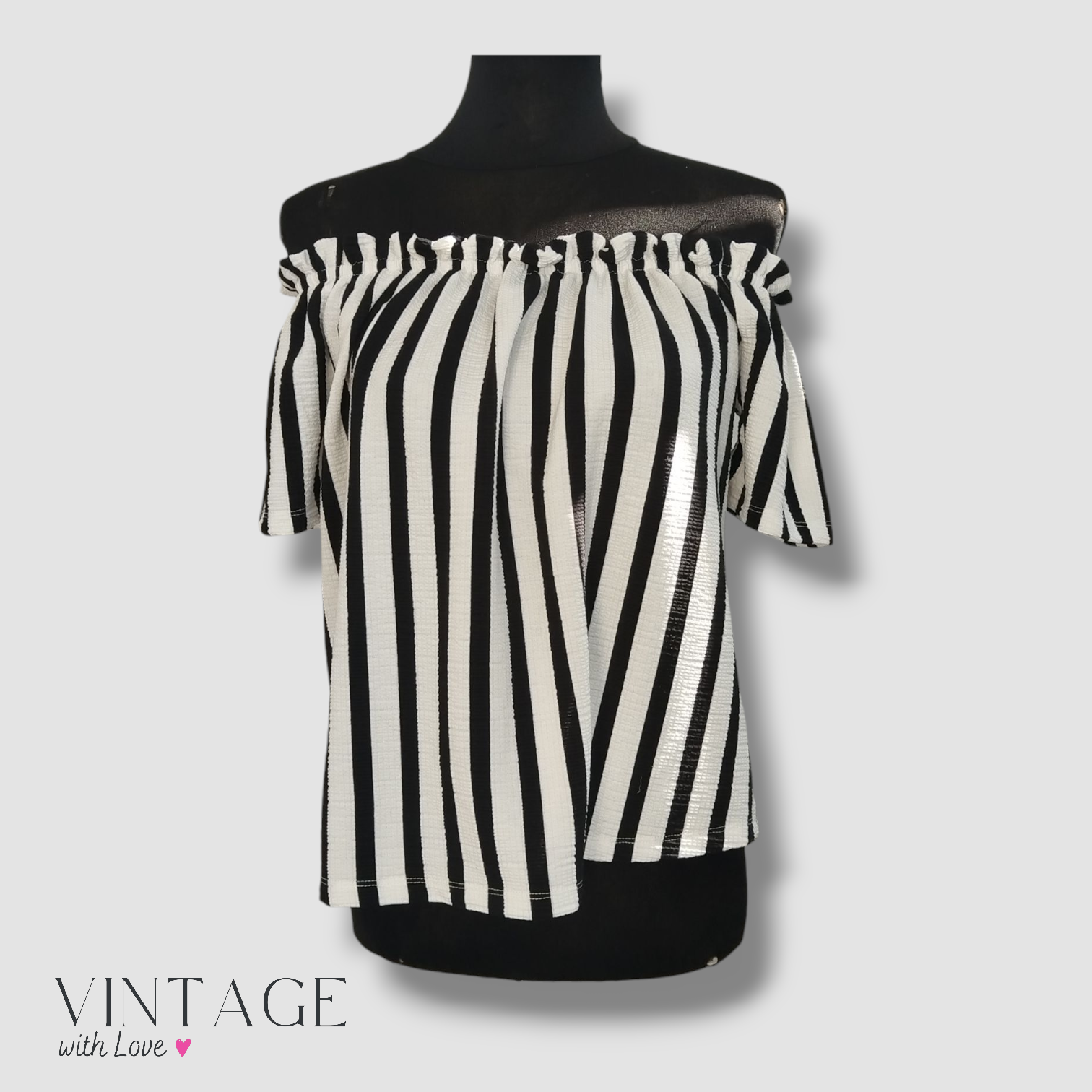 Edition Black & White Off Shoulder Top - Size XS