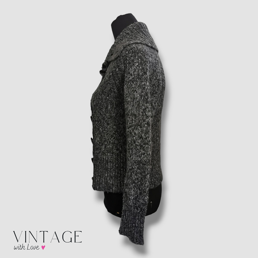 Thumbnail: Charcoal Button-Up Cardigan - Size XS