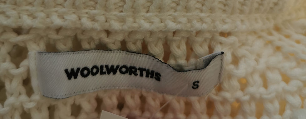 Thumbnail: Woolworths White Crochet Knit Jersey - Size S
