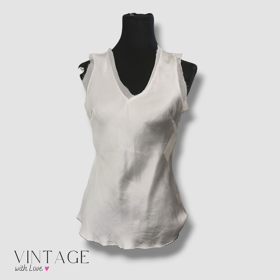 Thumbnail: Hilton Weiner Elegant White Blouse With Lace Trim - Size L