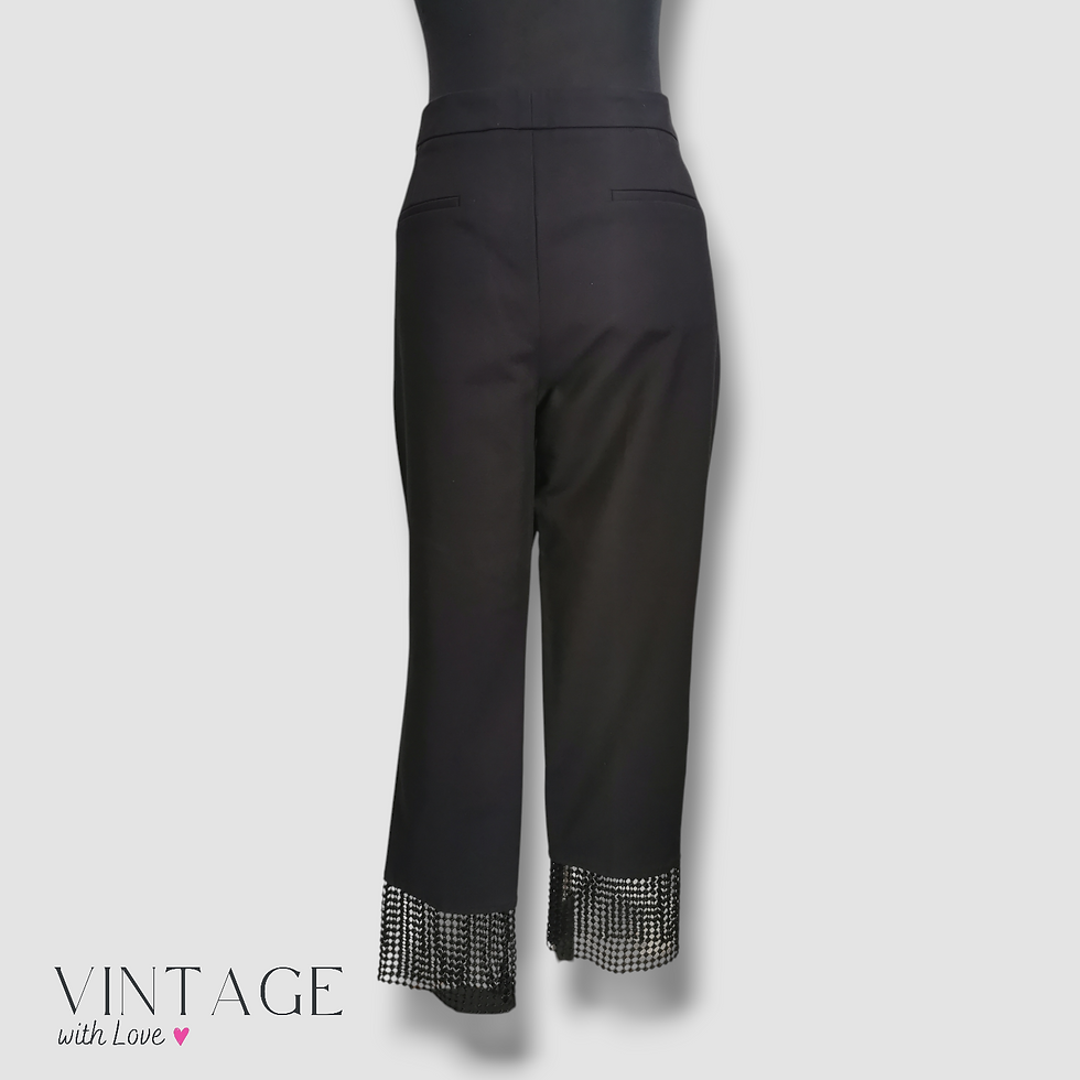 Thumbnail: Zara Black Straight Leg Trousers - Size EUR XL