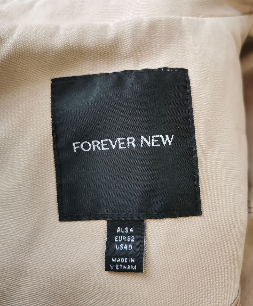 Thumbnail: Forever New Beige Double Breasted Coat- Size Eur 32