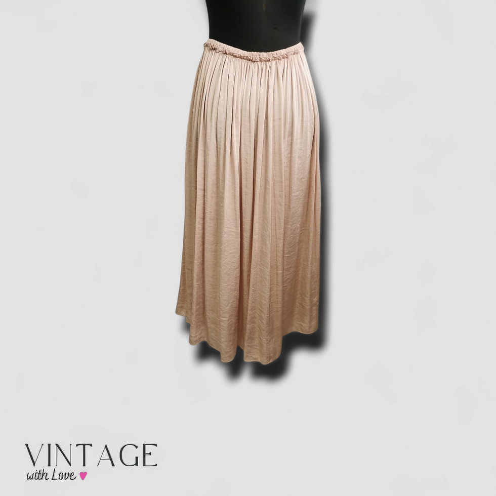 Thumbnail: Soft Peach Pleated Skirt - Size Estimate S