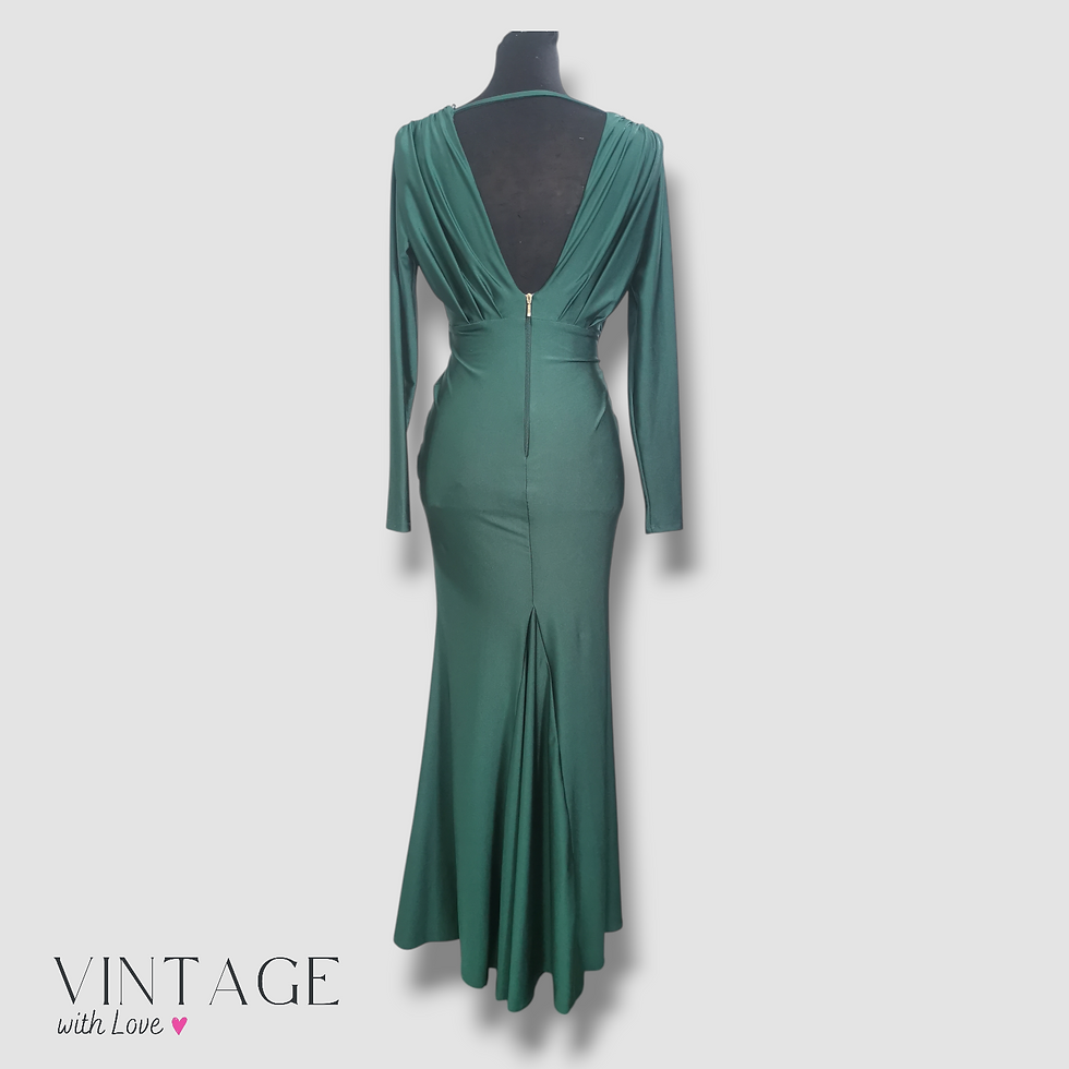 Thumbnail: RSVP Emerald Green Evening Dress - Size S