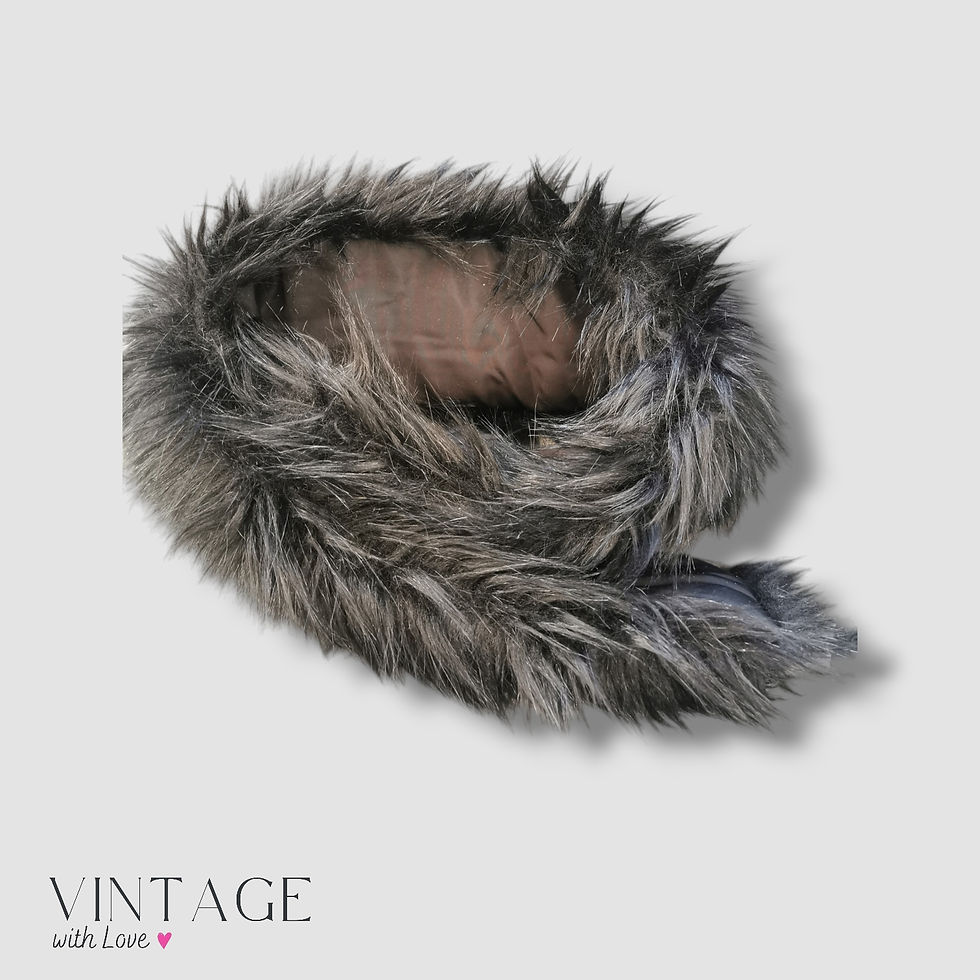 Thumbnail: Black Fur Scarf - One Size 