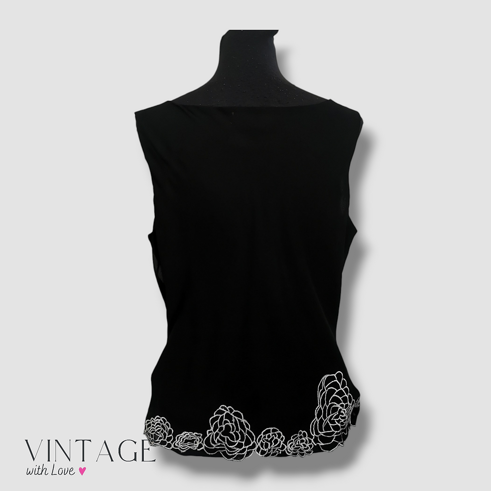 Thumbnail: Essence Midnight Black Sleeveless Top - Size M