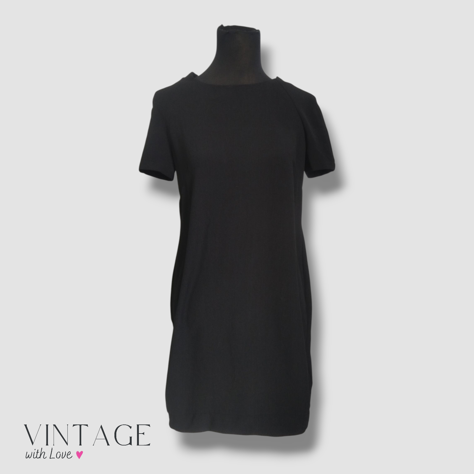 Topshop Black Short Sleeve Dress - Size L