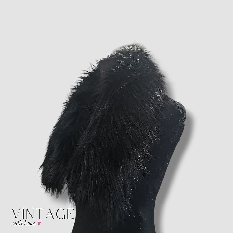 Thumbnail: Black Fur Scarf - One Size 
