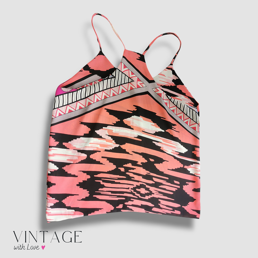 Thumbnail: Interplay Shop Patterned Halter Neck Top - Size Estimate M