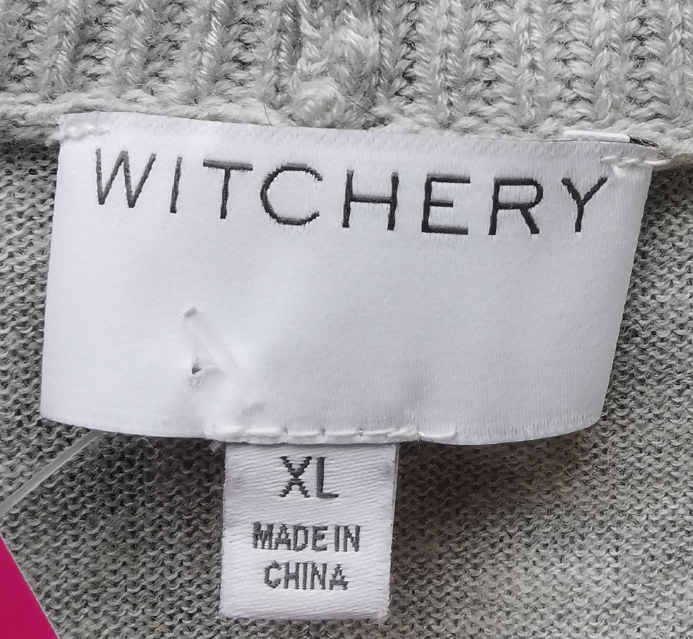 Thumbnail: Witchery Grey Ribbed Knit Cardigan - Size XL