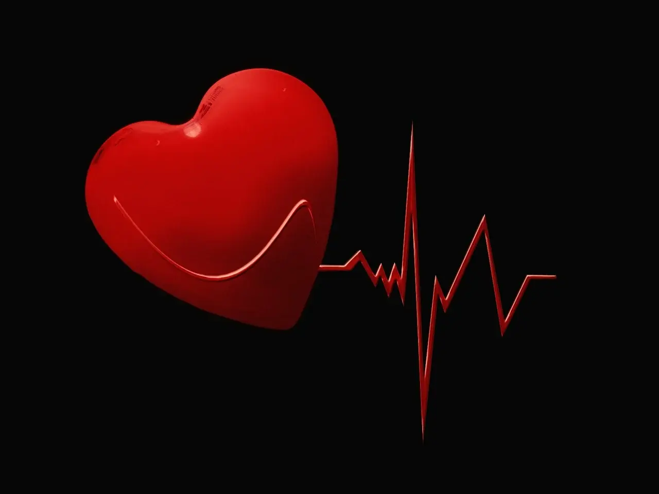 A red heart with EKG pattern