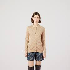 ภาพขนาดย่อ: GG100: GUCCI Camel & Beige GG Cardigan