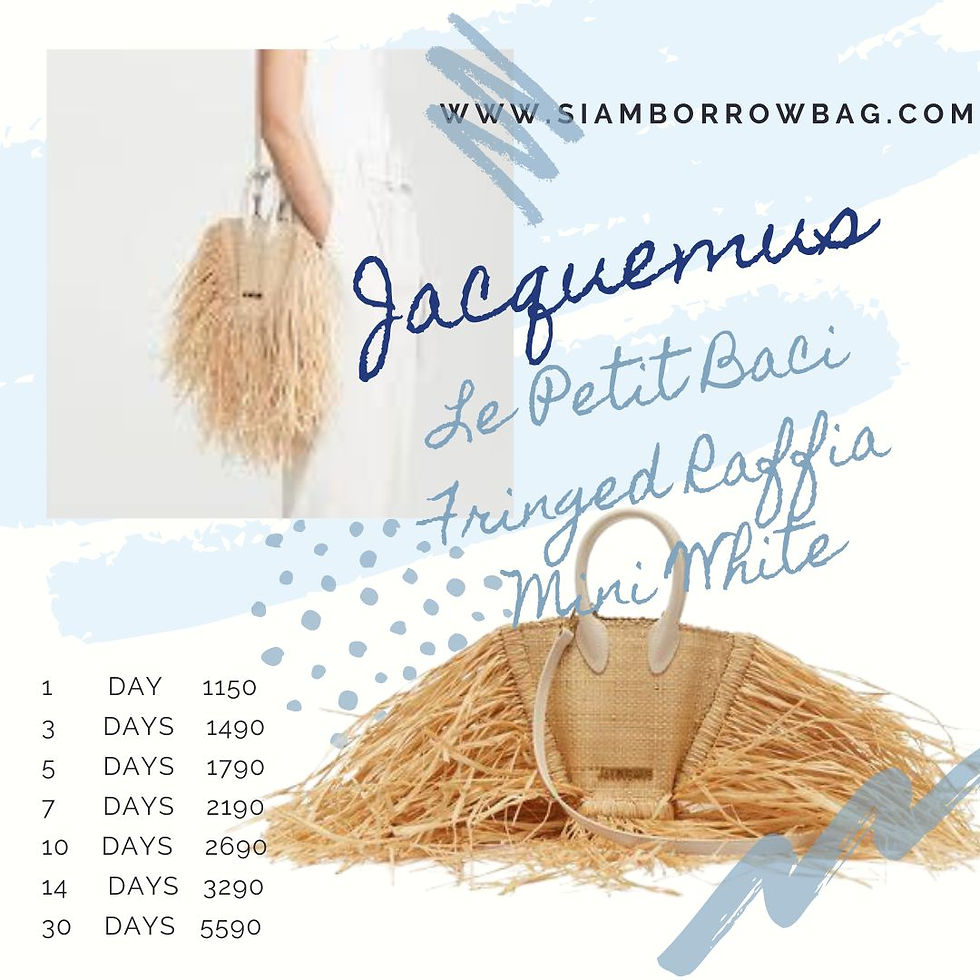 ภาพขนาดย่อ: JAC003 :  JACQUEMUS Le Petit Baci Fringed Raffia Mini BEIGE