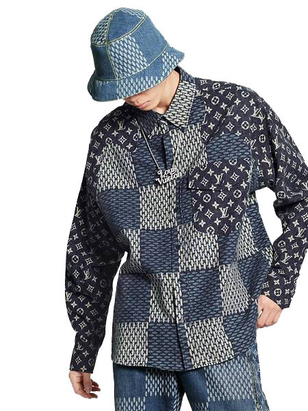ภาพขนาดย่อ: LV052 :  LOUIS VUITTON DAMIER GIANT WAVE Monogram Sun Hat Demin Blue