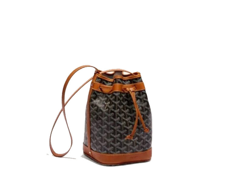 GOY006 : GOYARD Petit FLOT BUCKET BLACK TAN
