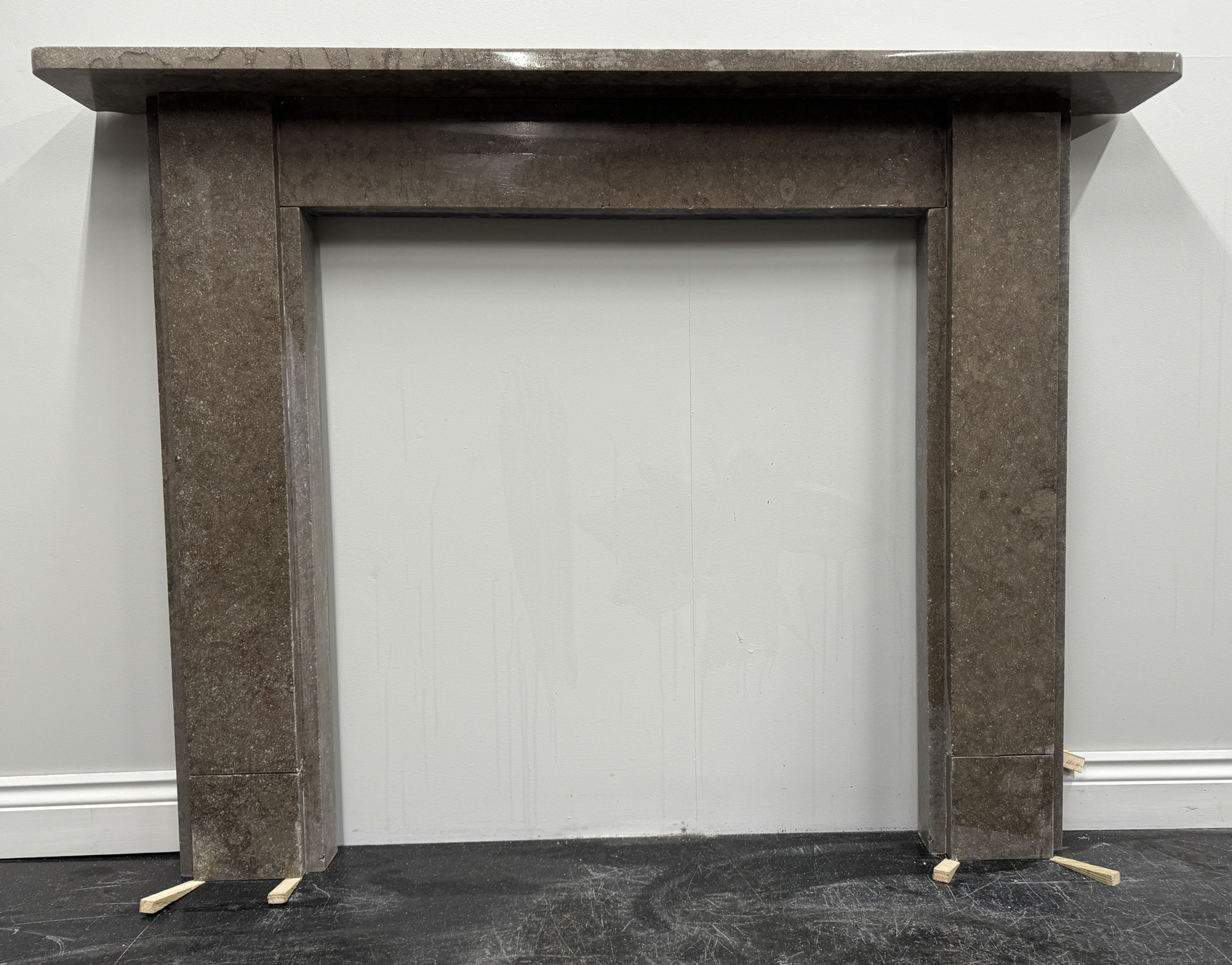Original Antique Victorian Crinoidal Limestone Fireplace Fire Surround