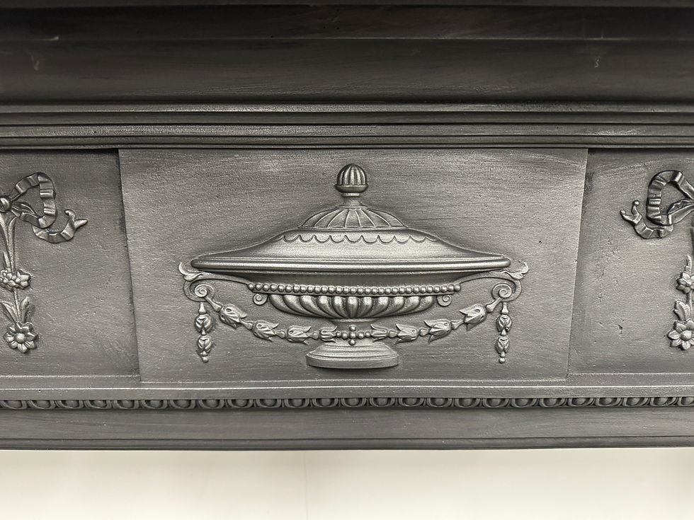 Thumbnail: Original Antique Edwardian Cast Iron Fireplace Fire Surround