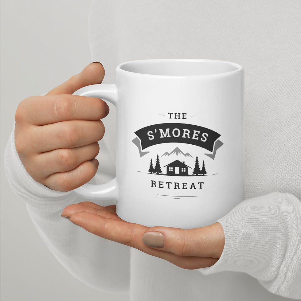 Thumbnail: S'more Retreat White glossy mug