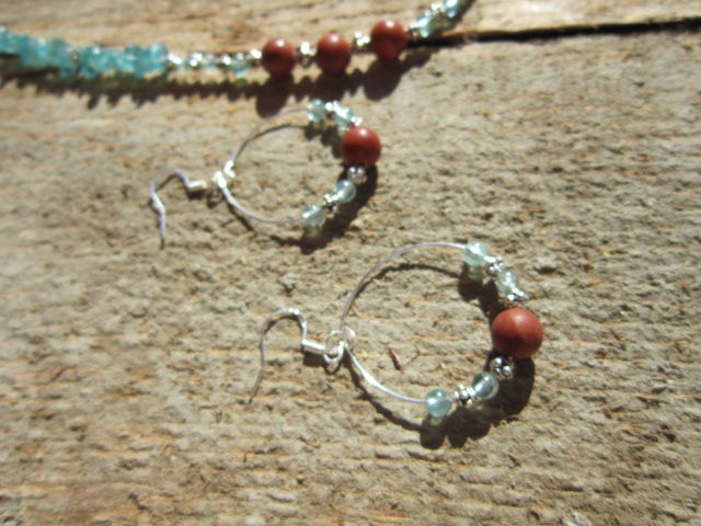 Thumbnail: Apatite and Red Jasper with snakeskin pendant