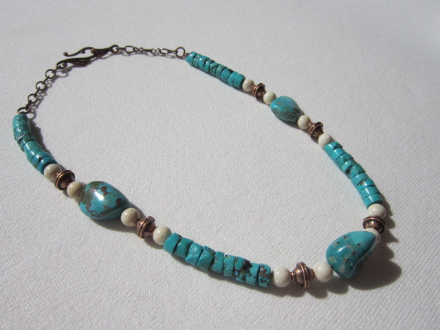 Turquoise and copper necklace