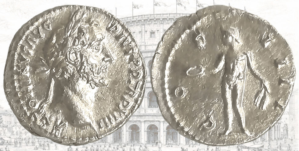Denario de Antonino Pio. RIC III Antoninus Pius 196. Genius. Numismática Pecium.