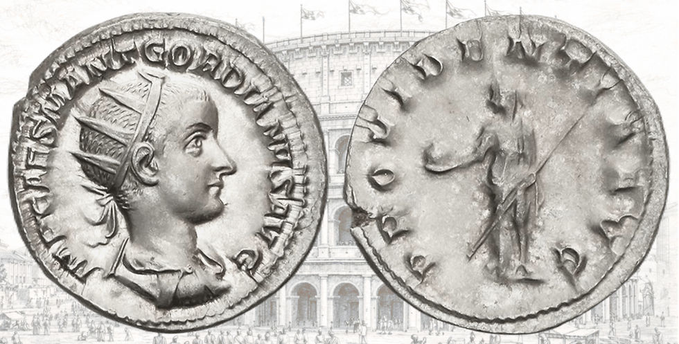 Antoniniano de Gordiano III. RIC IV Gordian III 4. PROVIDENTIA AVG. NCV AU. NCV Grading