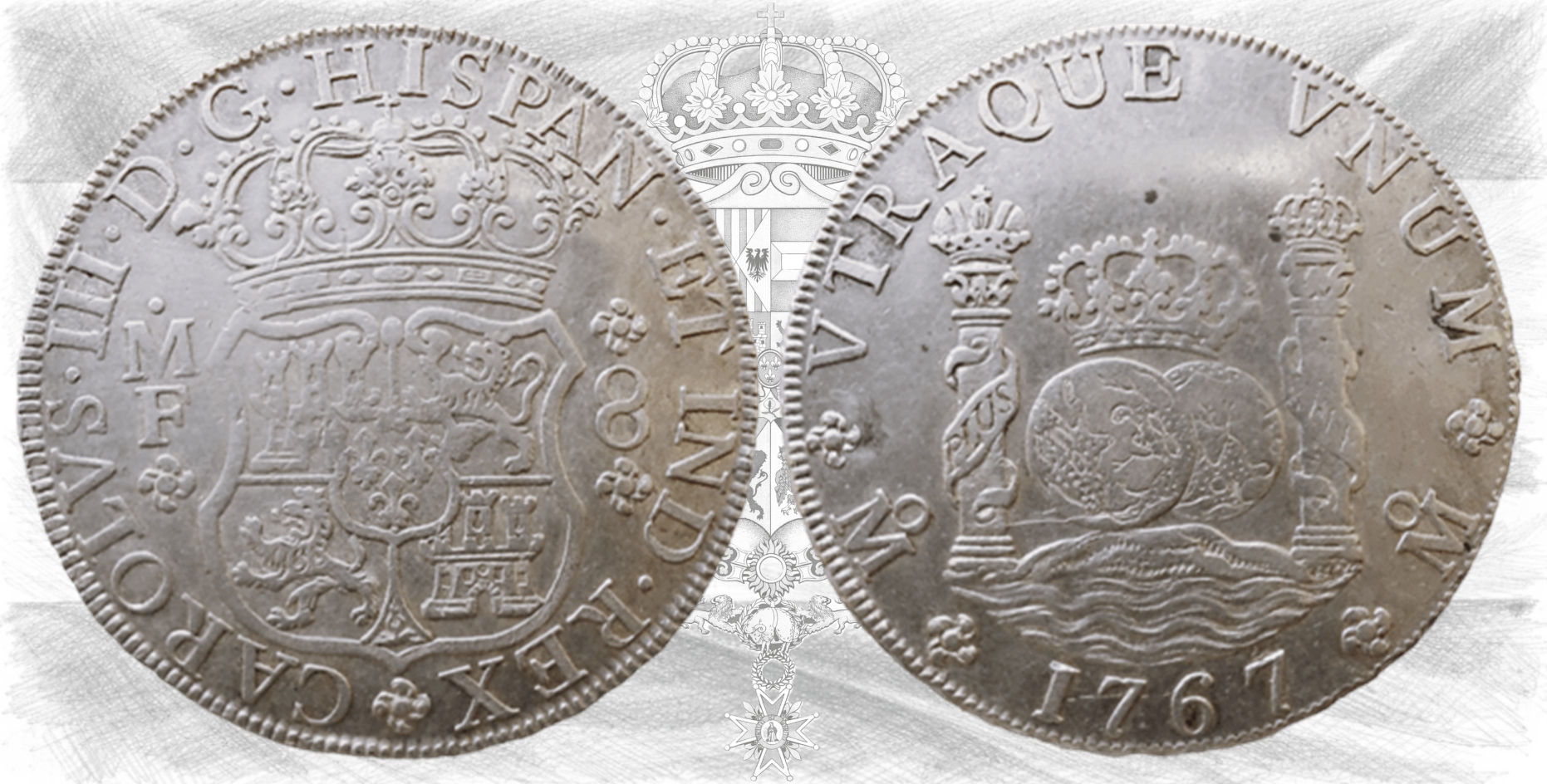 8 Reales de Carlos III. 1767 Méjico MF. Columnario. 8 Reales.