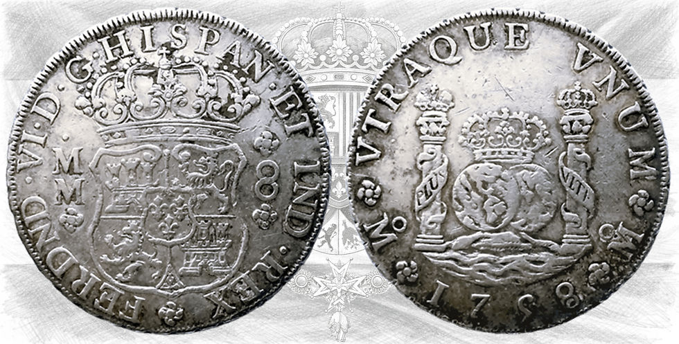 Fernando VI. 8 Reales, 1758 Méjico MM. Real de a 8 de Fernando VI. Columnario.