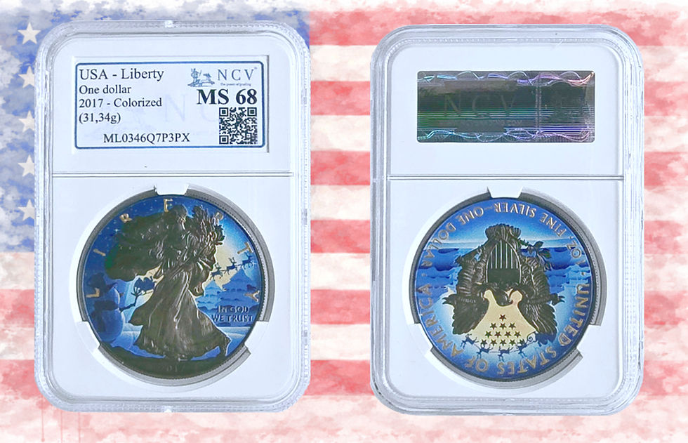 Miniatura: Estados Unidos. 1 Dólar. 2017. Edición Coloreada. Eagle_Liberty - Snowman. NCV