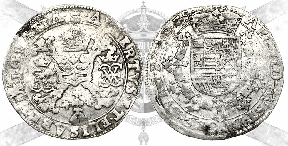 Alberto e Isabel. 1 patagón. Sin fecha. Bruselas.