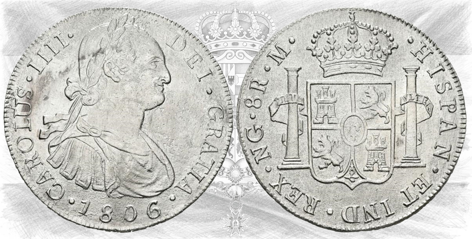 Carlos IV. 1806. Guatemala. M. 8 Reales.