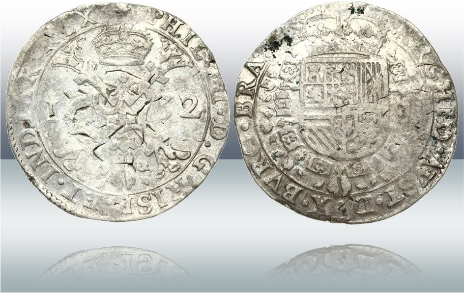Felipe IV. 1 patagón. 1632. Amberes.