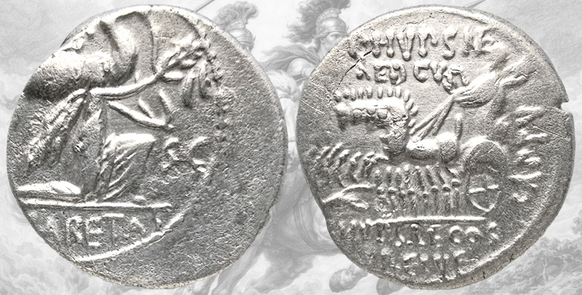 Denario Republica Romana. Denario Gens Aemilia. Crawford 422/1b. M. Aemilius Scaurus and P. Plautius Hypsaeus.