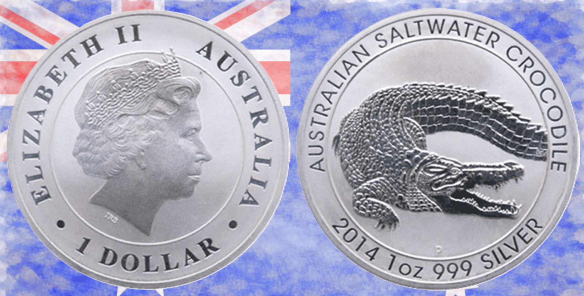 Australia, 1 dólar, 2014. Fauna Salvaje. Cocodrilo Australiano de Agua Salada.