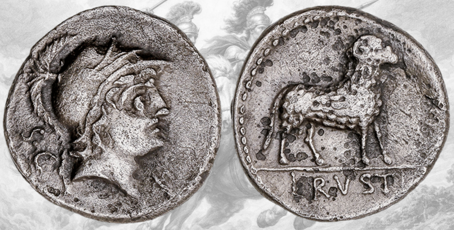 Denario Republica Romana. Denario Gens Rustia. Crawford 389/1. L. Rustius.