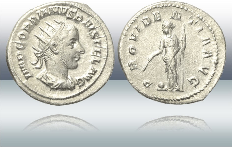 Antoniniano de Gordiano III. RIC IV Gordian III 150. PROVIDENTIA AVG. Providentia