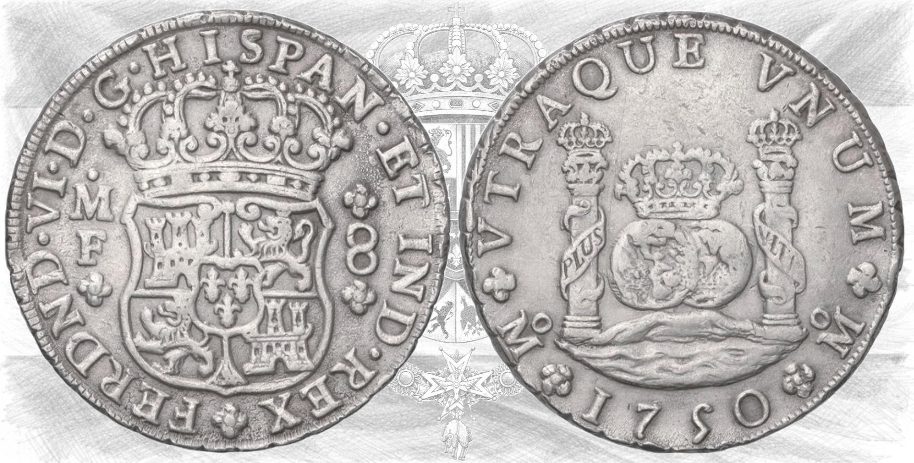 Fernando VI. 8 Reales. 1750. México MF. Columnario