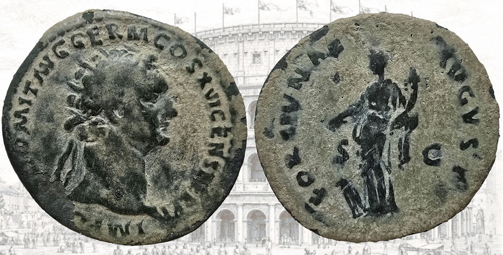 Dupondio de Domiciano. RIC II, Part 1 (second edition) Domitian 753. FORTVNA